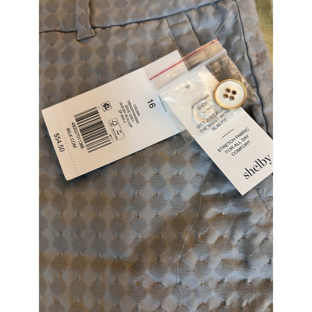 Crown & Ivy Women's Size 16 Shelby Gray‎ Scallop Hem Stretch Shorts NEW - Picture 3 of 6
